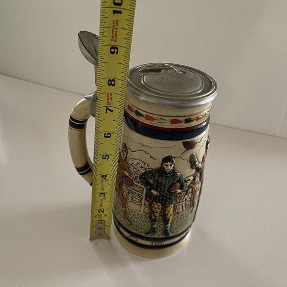 Vintage 1983 Avon Great American Football Ceramic Lidded Beer Stein Ceramarte - Picture 6 of 16